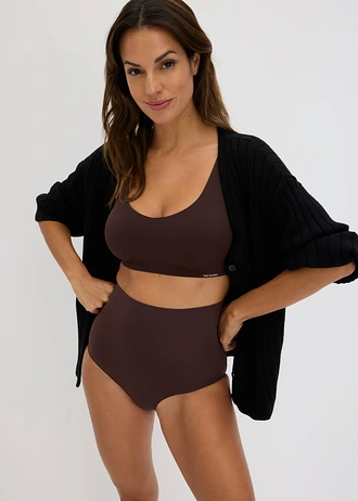 Chilot panty cu efect shape mediu (set/3 buc.) • maro închis+bej nisipiu+negru • magazin bonprix