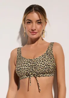 Biustonosz bikini bustier z troczkami (2 szt.) • antracytowy+beżowy w panterkę • sklep bonprix