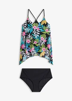 Tankini (2-dlg. set) met bedrukte mesh • zwart gebloemd • bonprix online shop