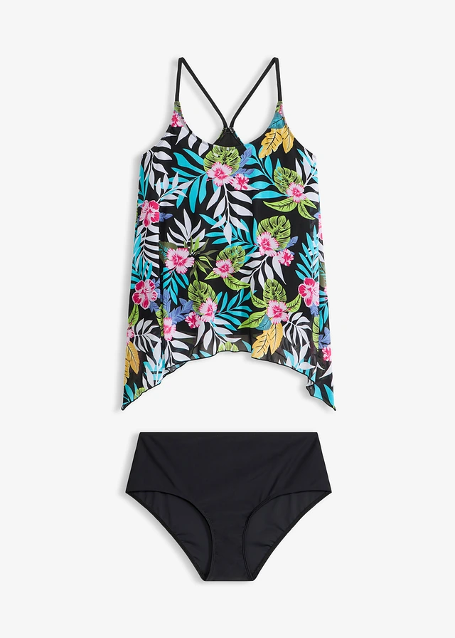 Tankini avec tulle imprimé (ens. 2 pces)