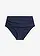 Licht corrigerend high waist bikinibroekje met plooien, Kleur: donkerblauw