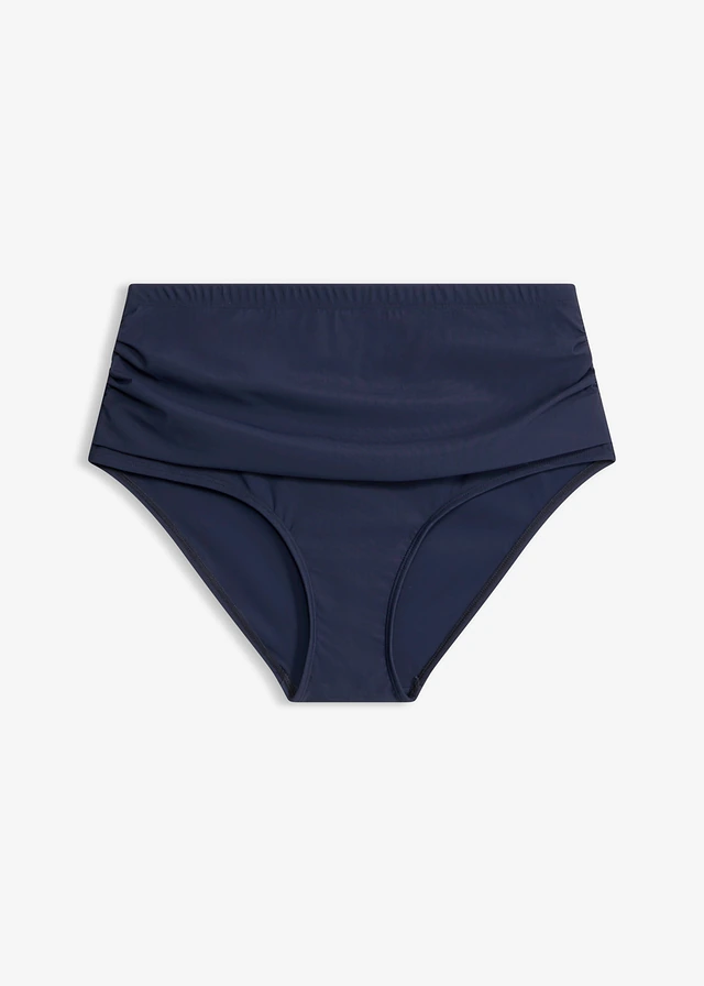 High Waist alakformáló bikini alsó ráncolással, szín: sötétkék