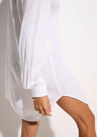 Lange strandblouse van viscose • wit • bonprix online shop