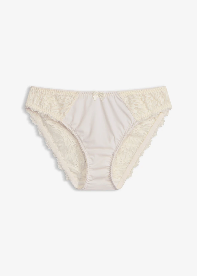 Slip met sierlijk kant, Kleur: wolwit