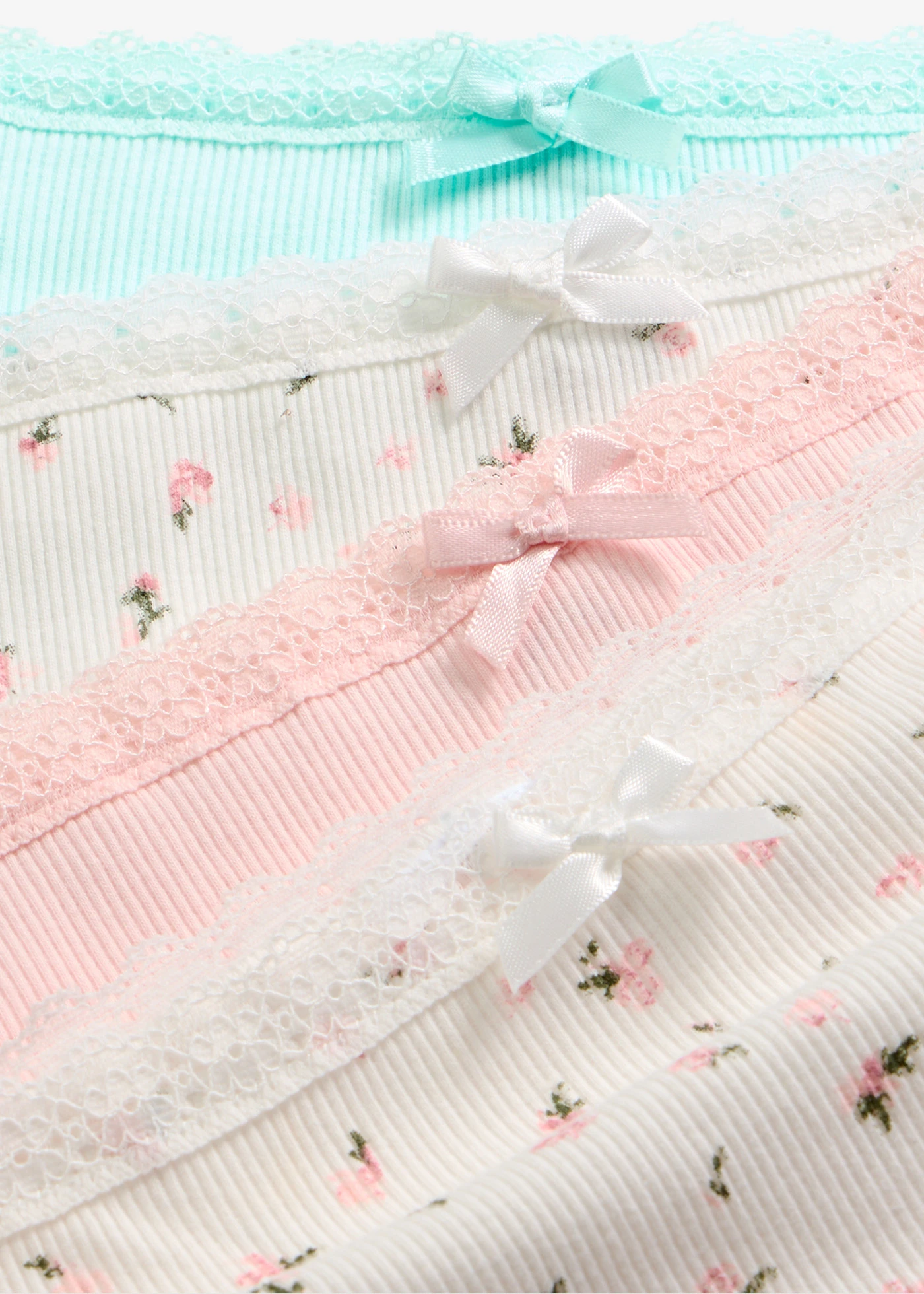 Chilot Panty Maxi din material ripsat moale din bumbac (set/4 buc.) • ecru cu imprimeu + bleu aqua + roz pal • magazin bonprix