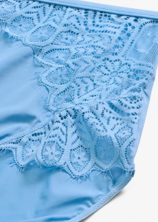 Slip cu talie înaltă cu dantelă orientală • albastru-baby • magazin bonprix