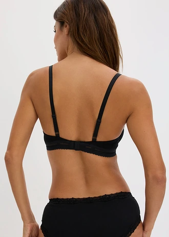 Lot de 2 soutiens-gorge moulés coton non rembourrés avec armatures • noir/beige craie • Boutique bonprix