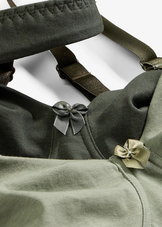 Lot de 2 soutiens-gorge minimiseurs moulés sans armatures en coton • olive + olive foncé • product-page.page-title-suffix