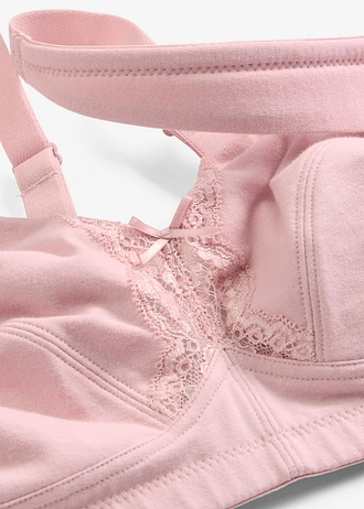 Sutien fără armătură cu bumbac organic (set/2 buc.) • 2 x roz cenuşiu • magazin bonprix