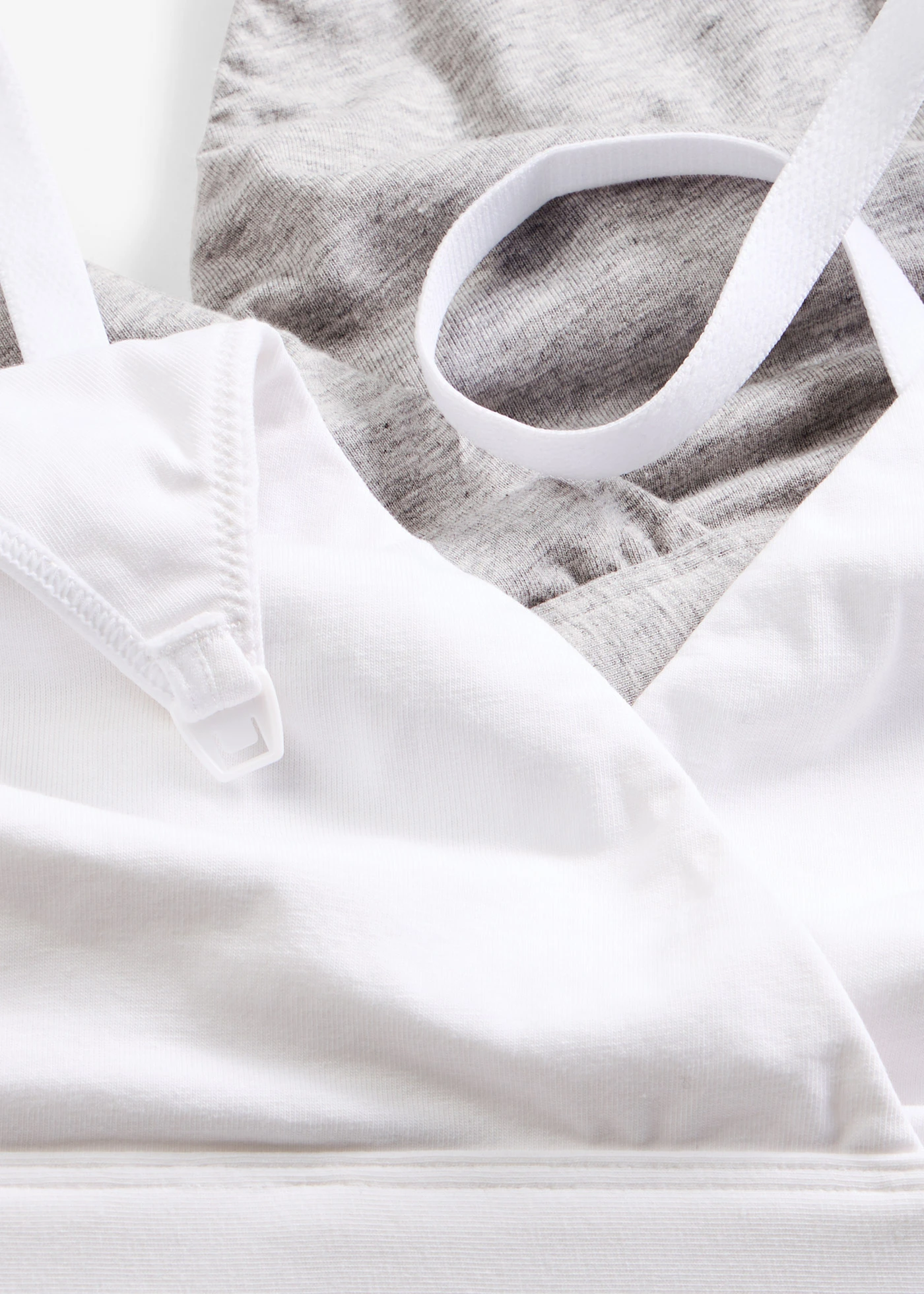 Kojicí podprsenka bez kostic, s organickou bavlnou (2 ks v balení) • světle šedý melír + bílá • bonprix obchod