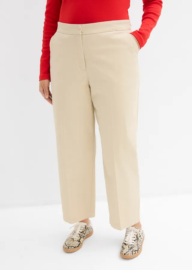 Pantalon chino en twill de coton, Couleur: sable clair