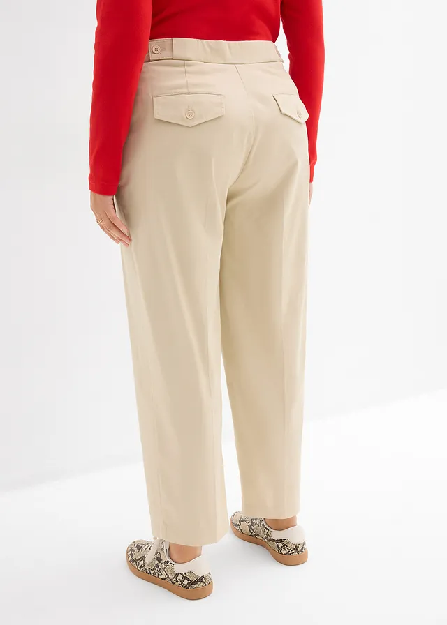 Pantalon chino en twill de coton, Couleur: sable clair