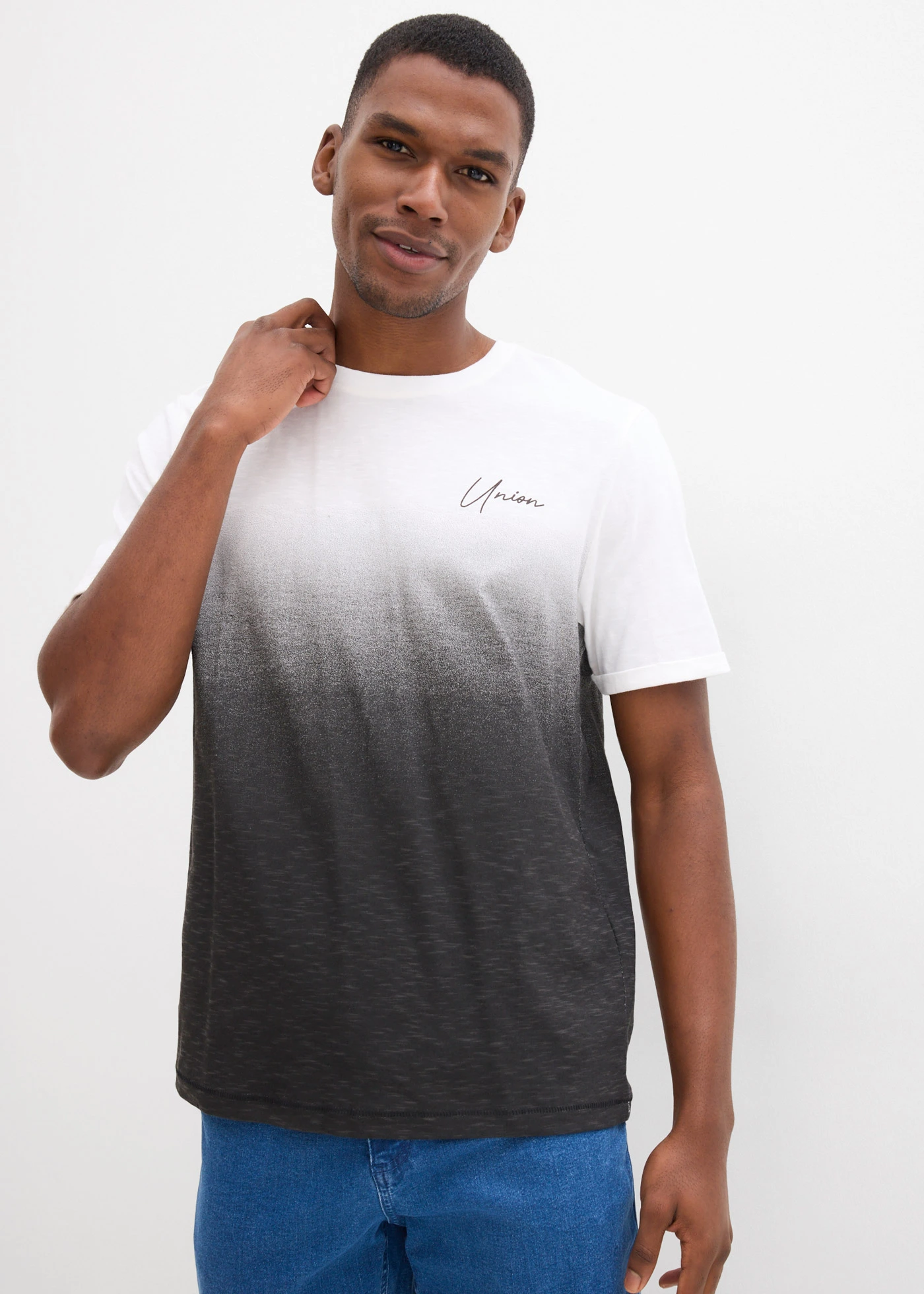 Lot de 2 T-shirts 100% coton • bleu foncé+noir • Boutique bonprix