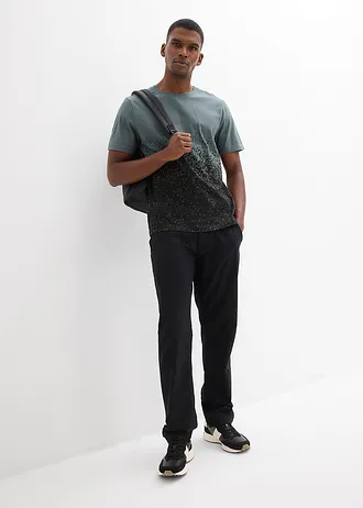 Tricou din bumbac organic • verde eucalipt-negru • magazin bonprix