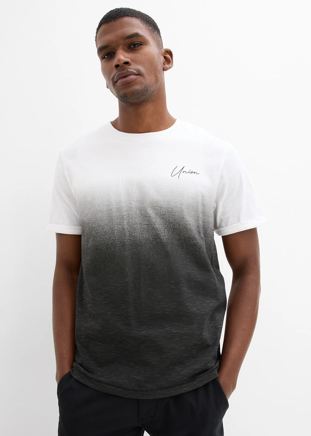 T-shirt van puur katoen, slim fit • zwart/wit • product-page.page-title-suffix