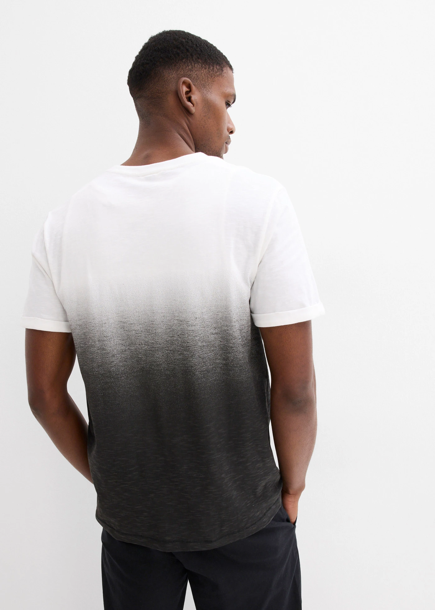 T-shirt van puur katoen, slim fit • wit/zwart • bonprix online shop