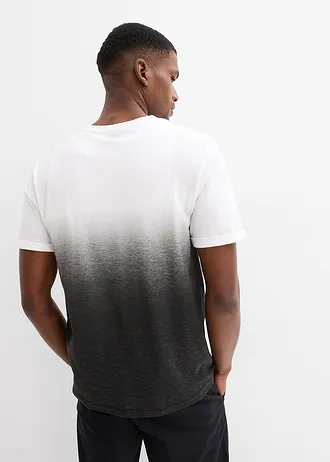 T-shirt van puur katoen, slim fit • wit/zwart • bonprix online shop