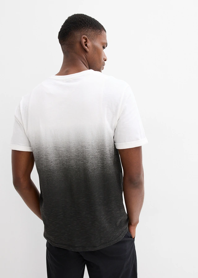 T-shirt van puur katoen, slim fit • zwart/wit • product-page.page-title-suffix
