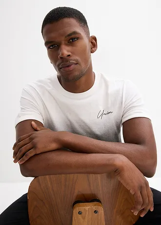 T-shirt 100% coton, slim • noir/blanc • Boutique bonprix