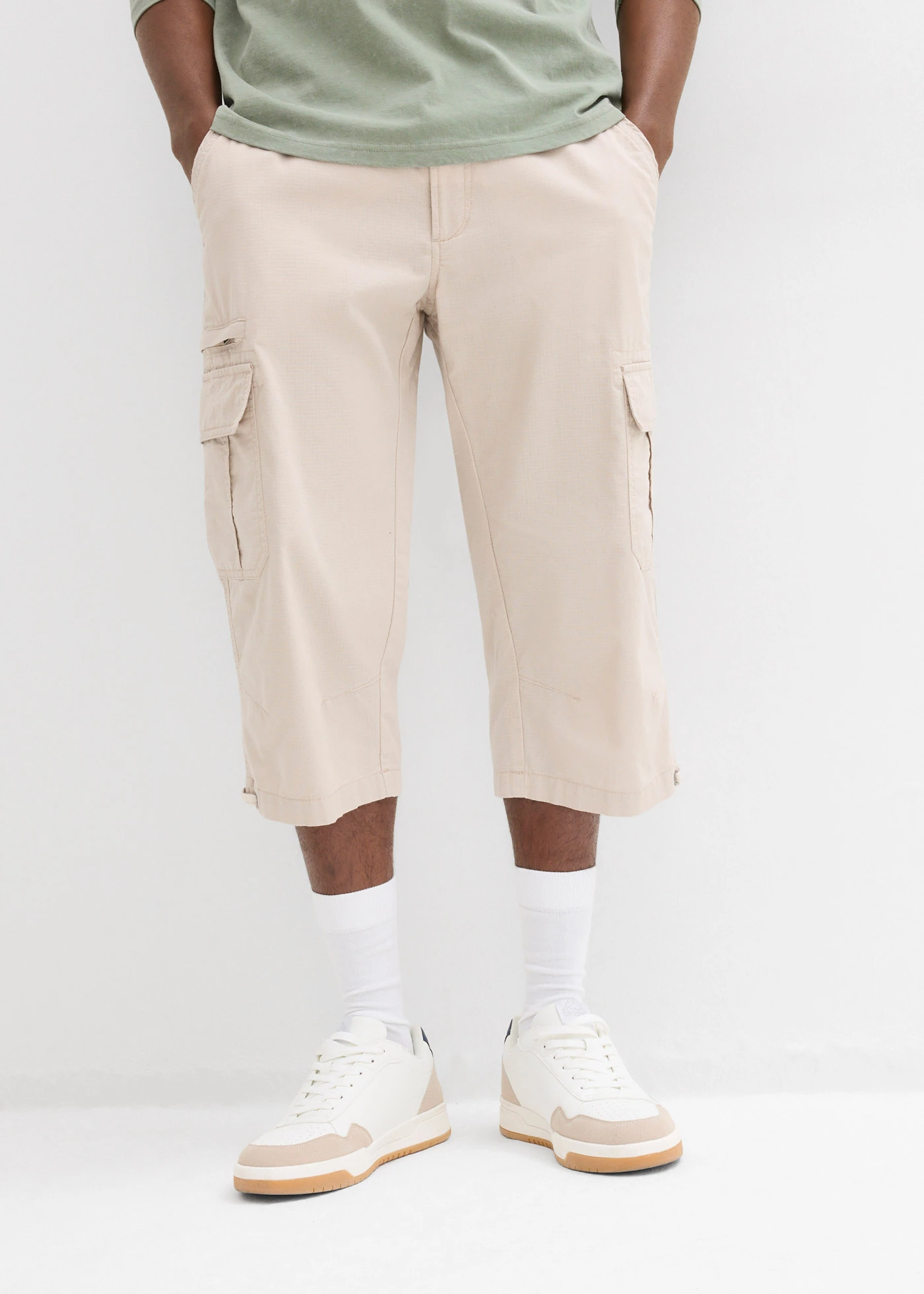 Lange cargo bermuda van katoen, regular fit • steengrijs • bonprix online shop