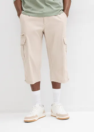 Lange cargo bermuda van katoen, regular fit • steengrijs • bonprix online shop