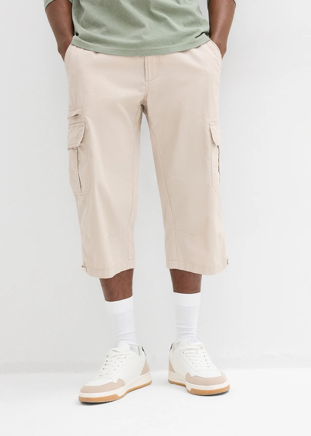 Lange cargo bermuda van katoen, regular fit