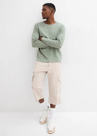 Bermude cargo lungi din bumbac 100%, regular fit • gri-piatră • magazin bonprix