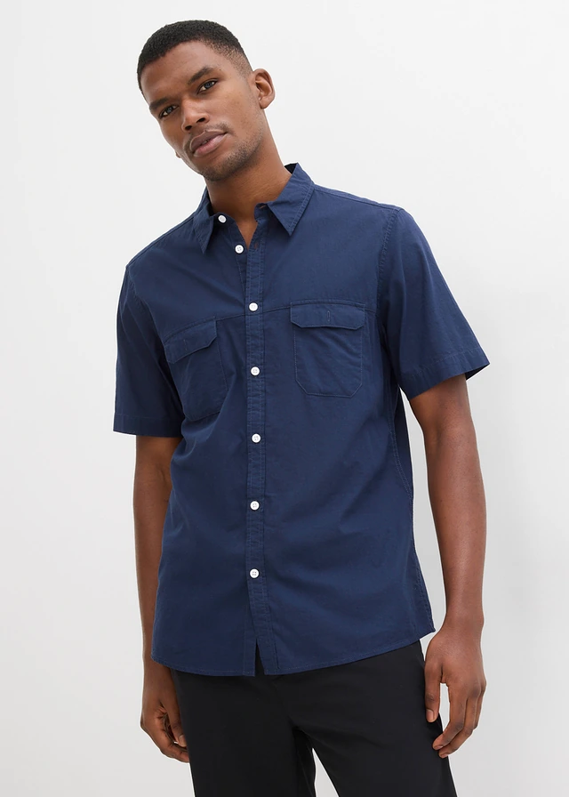 Chemise manches courtes 100% coton • bleu foncé • product-page.page-title-suffix