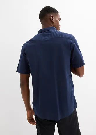 Overhemd met korte mouwen van puur katoen • donkerblauw • bonprix online shop