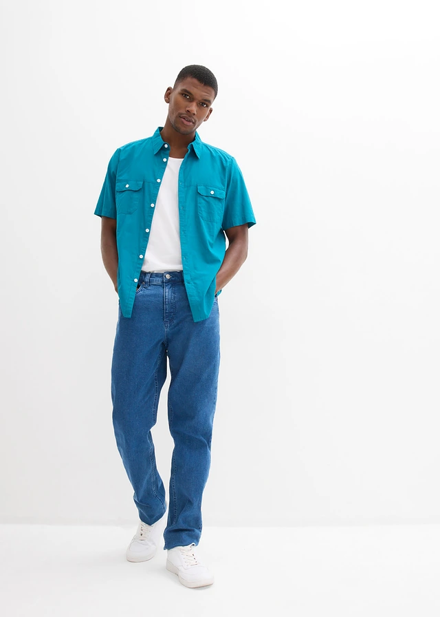 Chemise manches courtes 100% coton • bleu océan • product-page.page-title-suffix