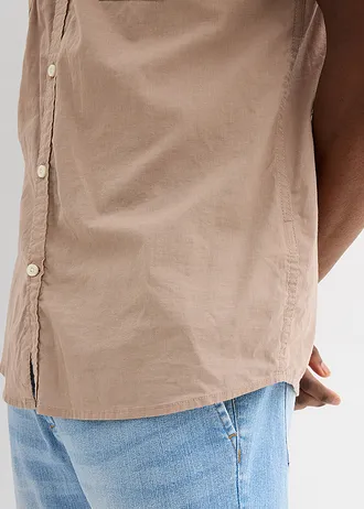 Overhemd met korte mouwen van puur katoen • taupe • bonprix online shop