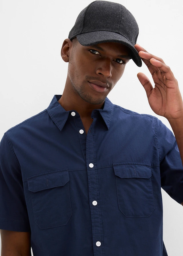 Chemise manches courtes 100% coton • bleu foncé • product-page.page-title-suffix