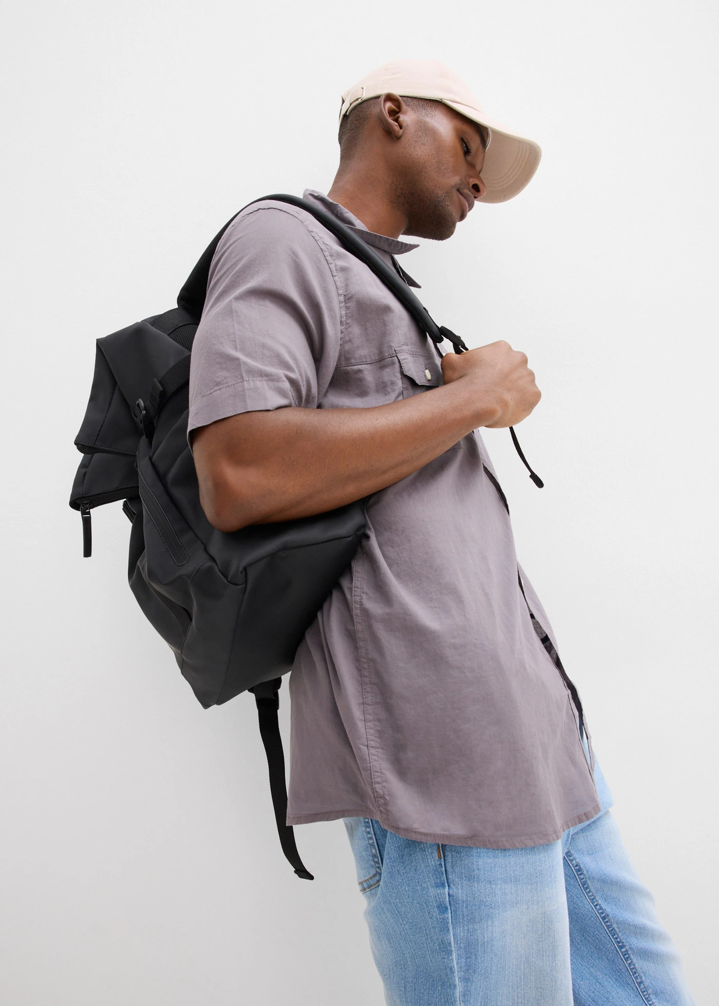 Licht overhemd met korte mouwen • rookgrijs • bonprix online shop