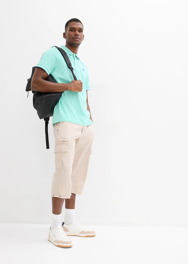 Polo en maille piquée 100% coton, Couleur: vert menthe