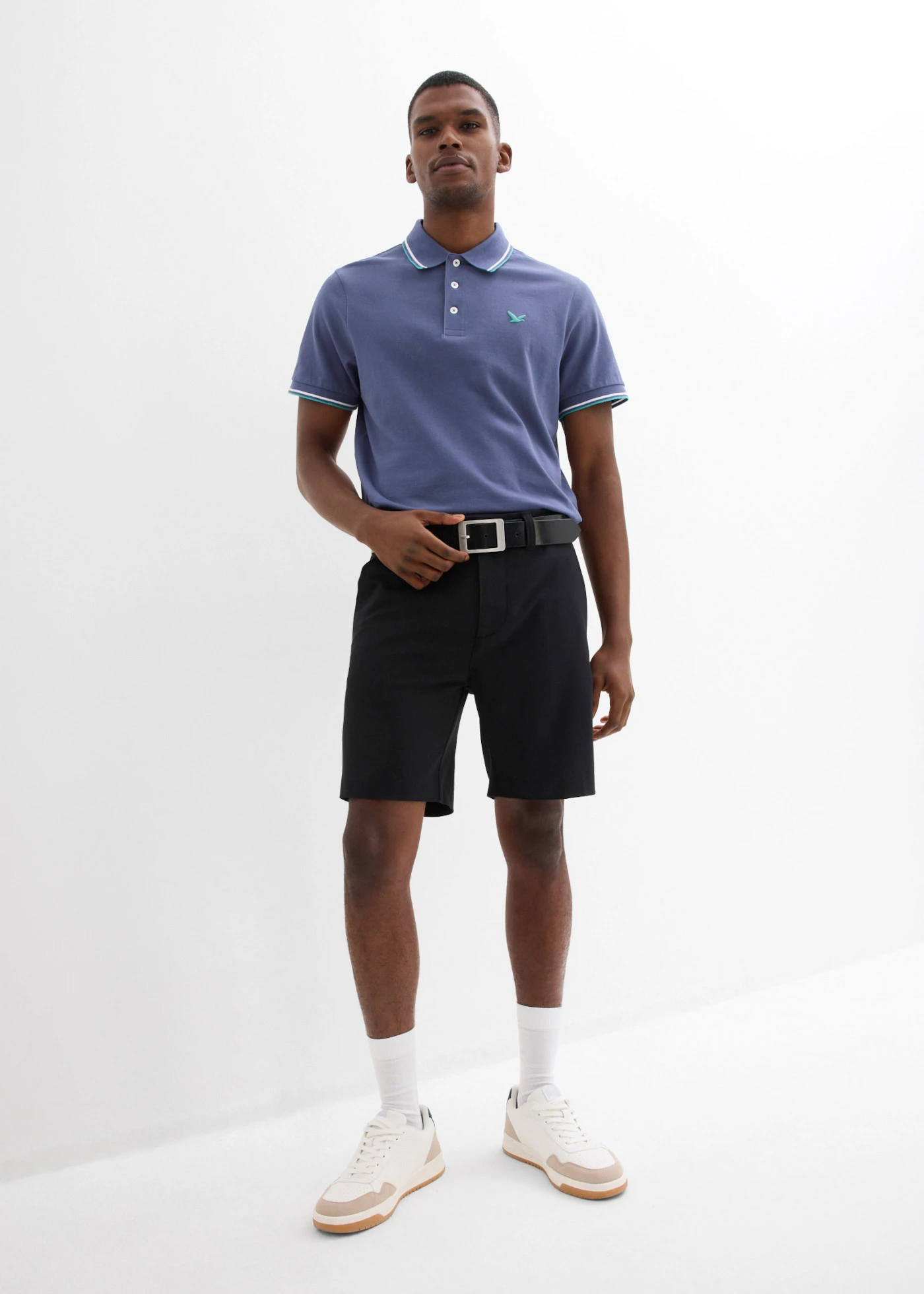 Polo en maille piquée 100% coton • indigo • Boutique bonprix