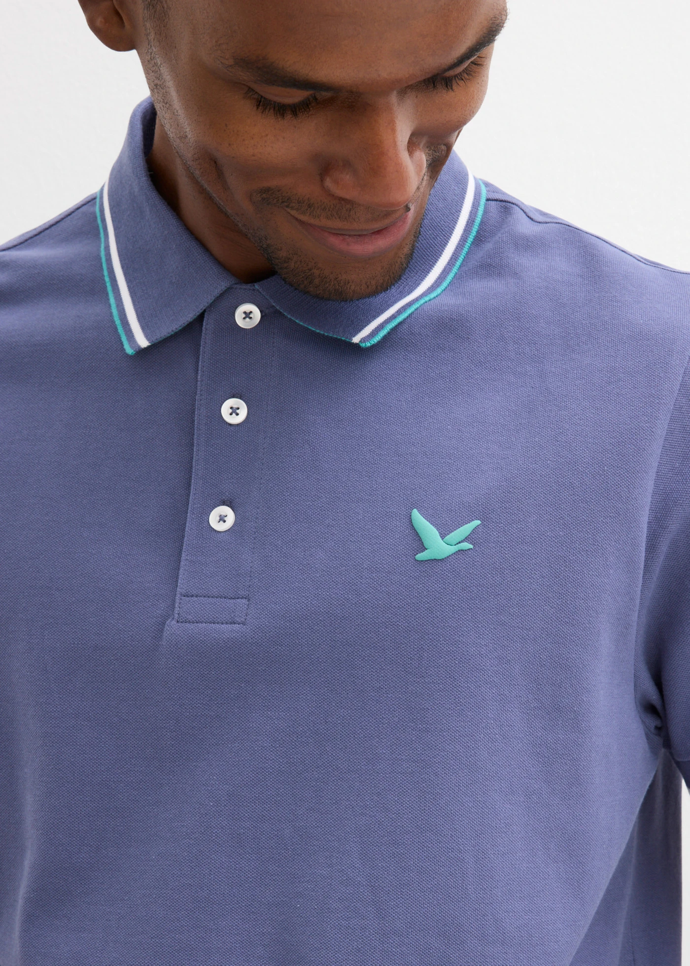 Polo en maille piquée 100% coton • indigo • Boutique bonprix