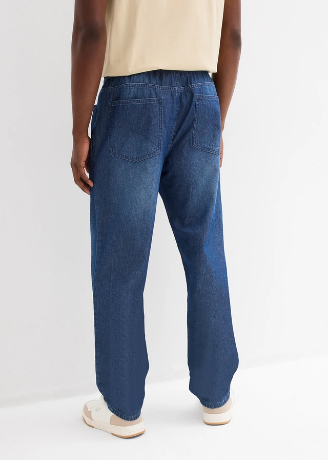 Lot de 2 jeans légers à taille élastiquée, fuselés • bleu denim + bleu clair denim • product-page.page-title-suffix