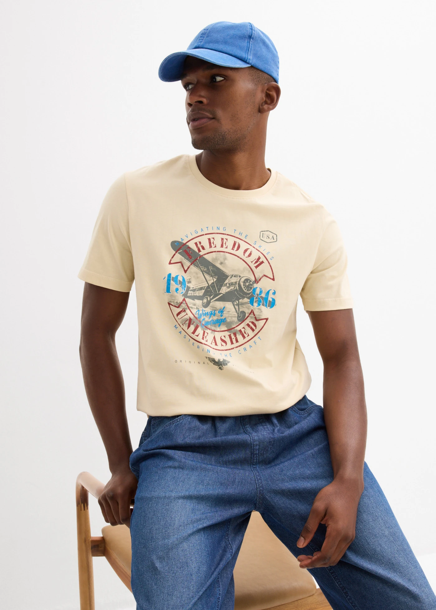 T-shirt 100% coton • beige • Boutique bonprix