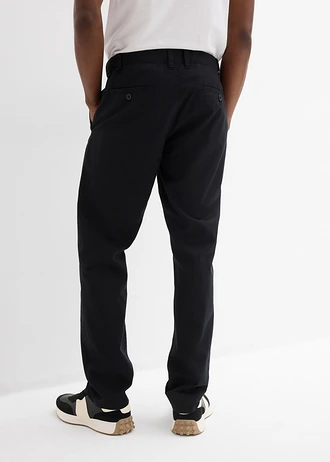 Pantaloni chino Regular Fit din material cu in 100%, straight • negru • magazin bonprix