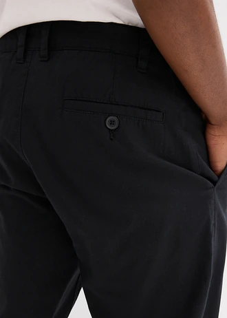 Pantalon chino regular en lin mélangé, droit • noir • Boutique bonprix