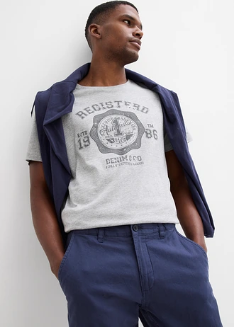 Pantaloni chino Regular Fit din material cu in 100%, straight • bleumarin • magazin bonprix