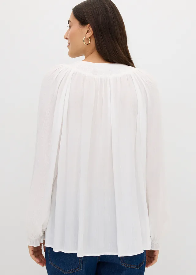 Blouse longue en viscose fluide • blanc • product-page.page-title-suffix
