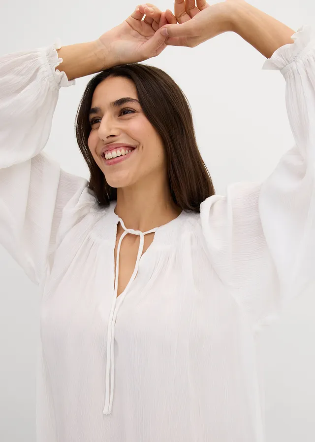Blouse longue en viscose fluide • blanc • product-page.page-title-suffix