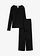 Shirt en broek van zachte crêpe (2-dlg. set), Kleur: zwart