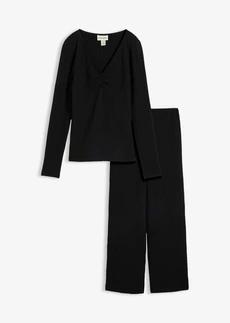 Shirt en broek van zachte crêpe (2-dlg. set) • zwart • bonprix online shop