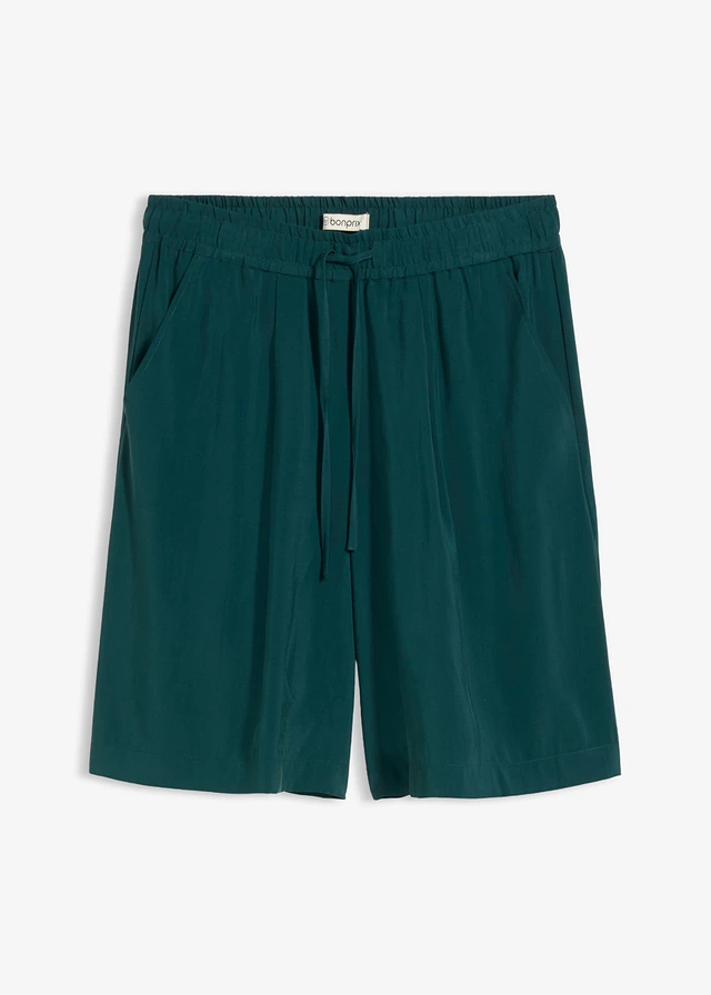 Bermuda confortable, Couleur: vert profond