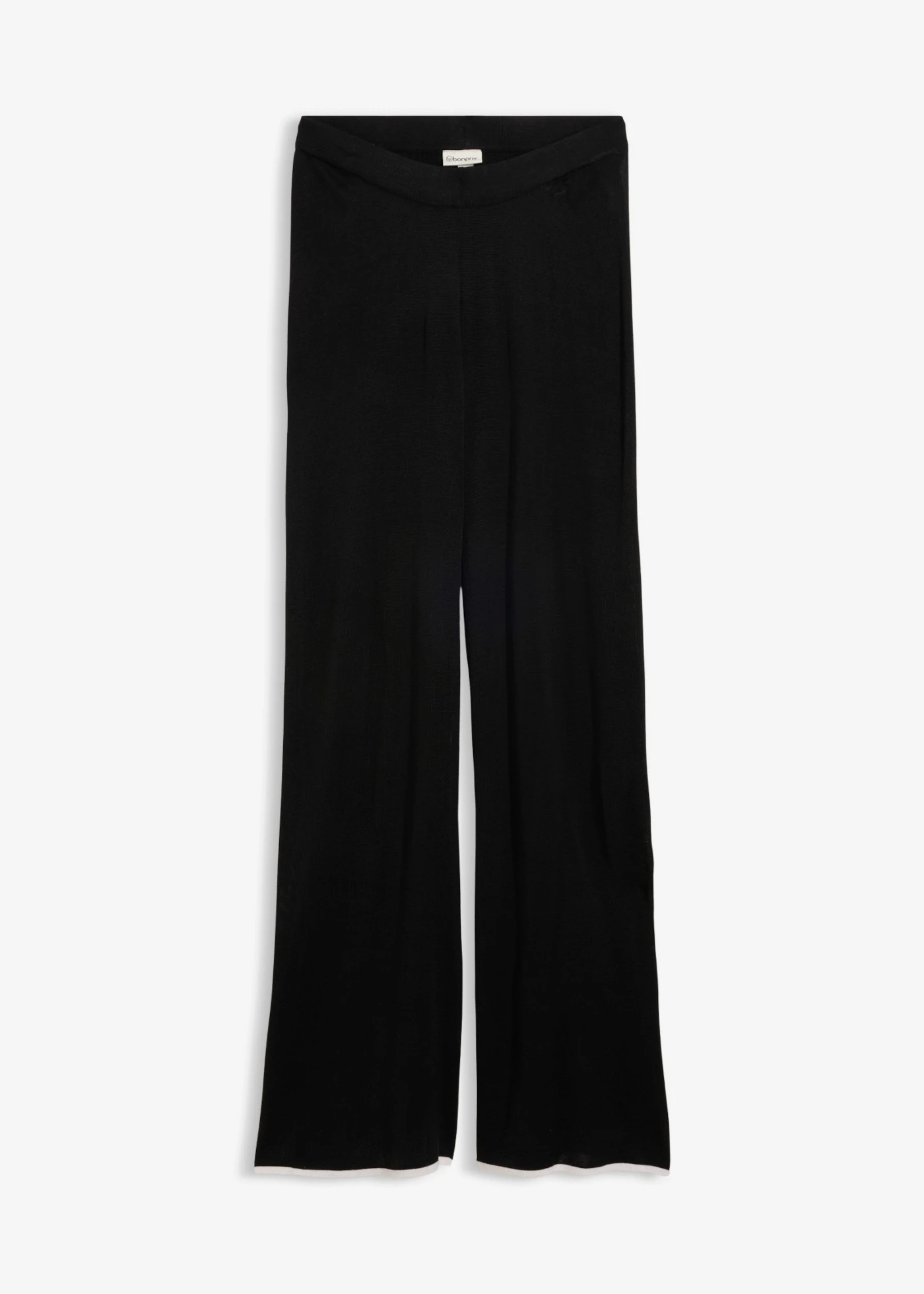Gebreide broek van een viscose-mix • zwart/wit • bonprix online shop