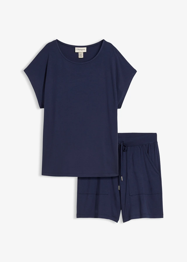 Shirt en korte broek van een zachte viscosemix (2-dlg. set)