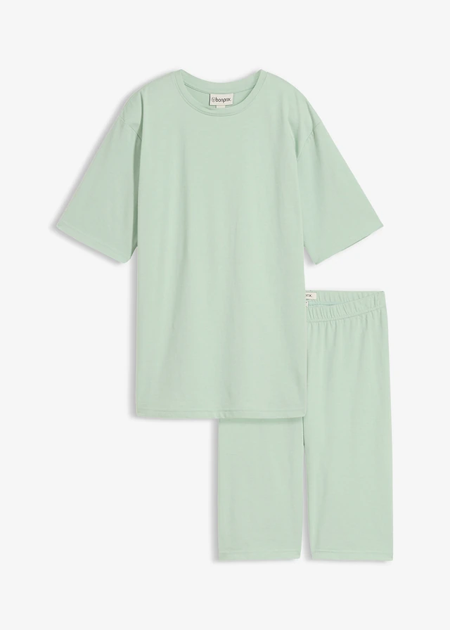 T-Shirt en korte legging van stretchkatoen (2-dlg. set)