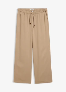 Pantalon large en viscose fluide, Couleur: beige roseau